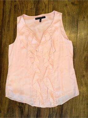WHBM Pink Ruffle Sleeveless Blouse